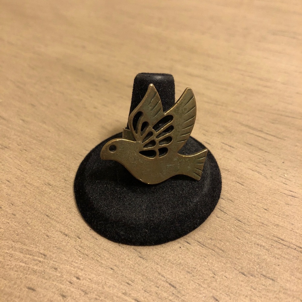 Vintage Bronze Tone Adjustable Bird Ring